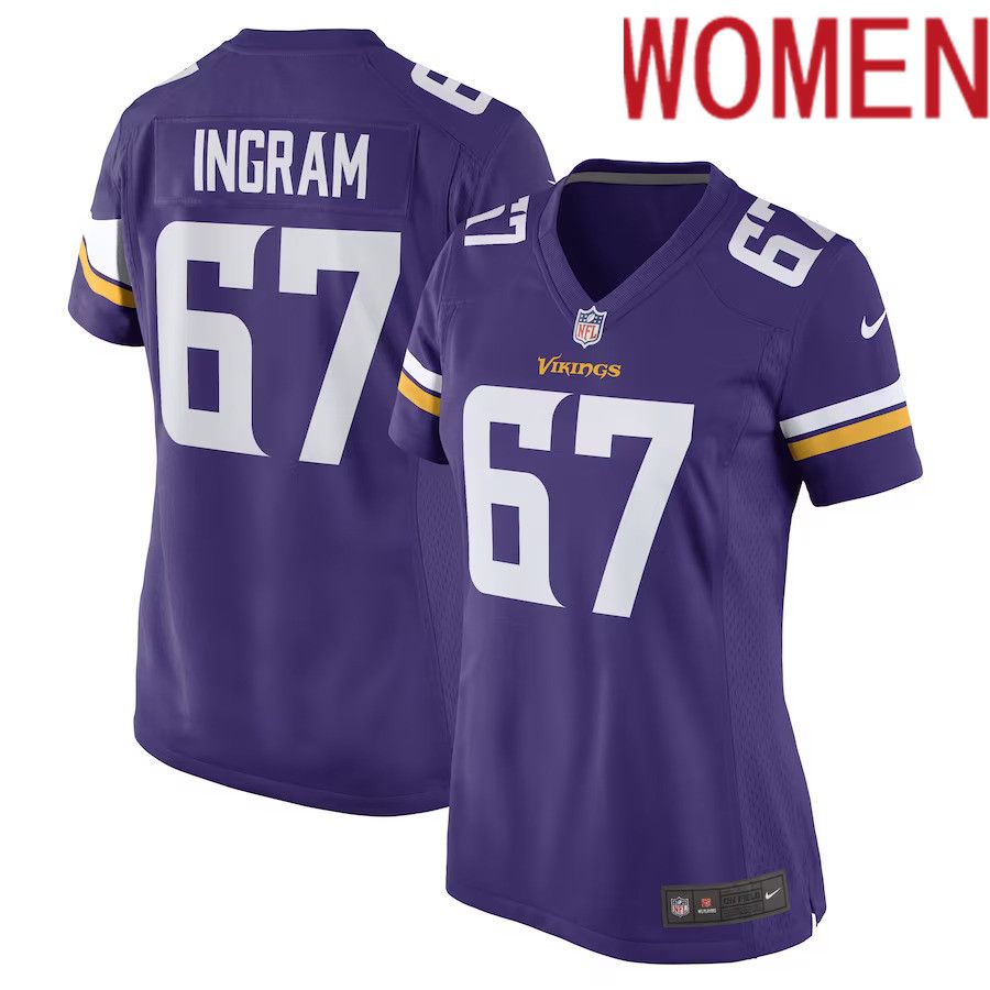 Women Minnesota Vikings 67 Ed Ingram Nike Purple Game Player NFL Jersey